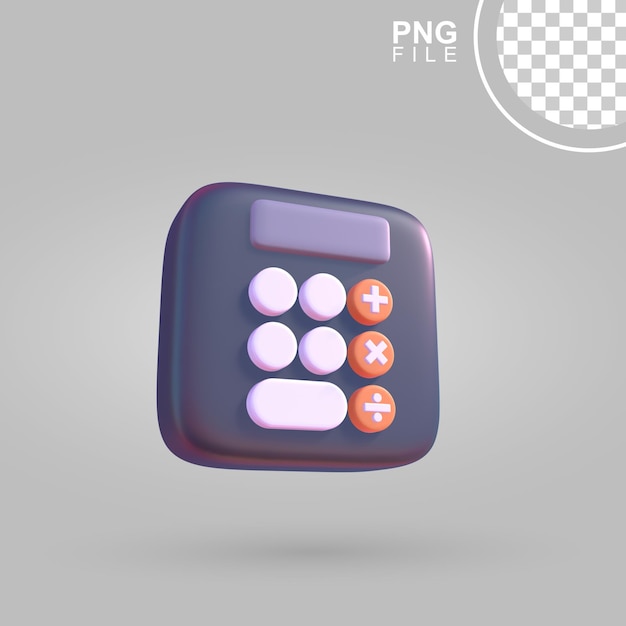 PSD elevated 3d calculator illustration