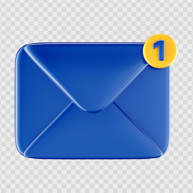 PSD email icon 3d render illustration transparent
