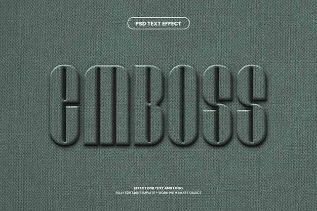 PSD embossed fabric text effect