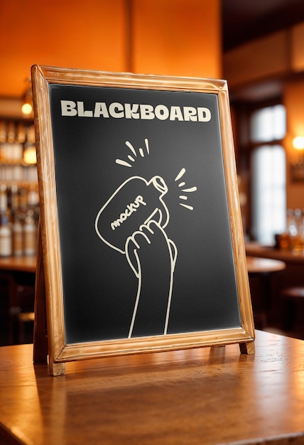 PSD empty chalkboard in a restaurant