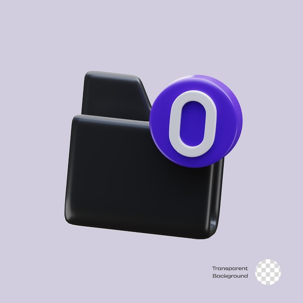 PSD empty folder empty state 3d icon