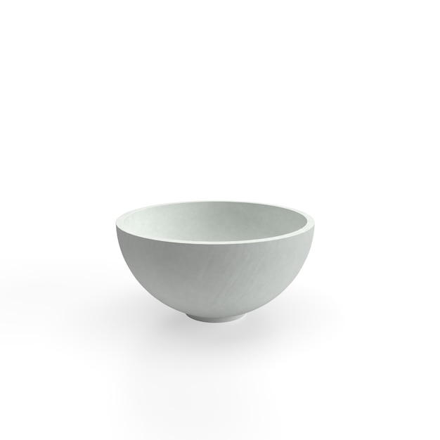 PSD empty white bowl isolated on white background