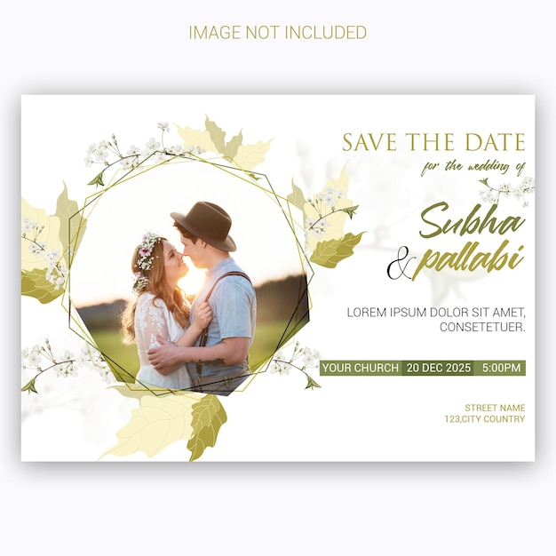 PSD engagement invitation print template
