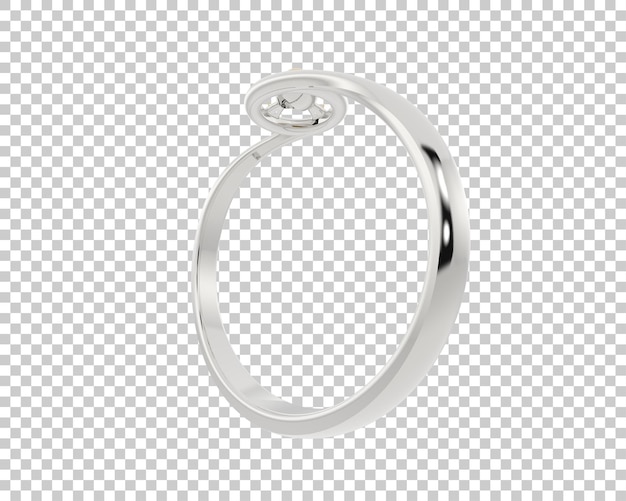 PSD engagement ring isolated on background 3d rendering illustration