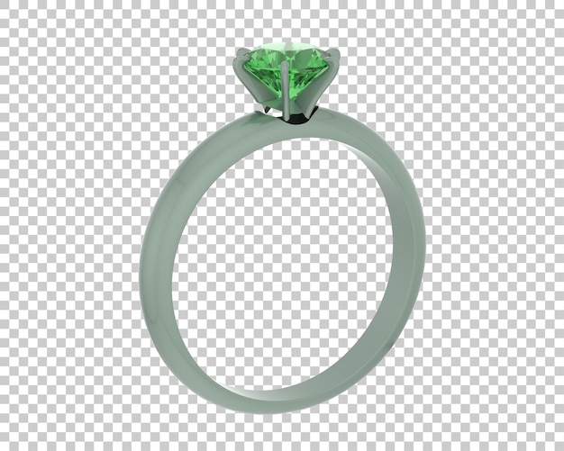 PSD engagement ring isolated on background 3d rendering illustration