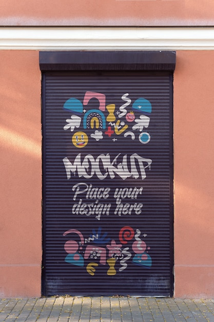 PSD establishment  roller shutter mockup design