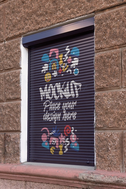 PSD establishment  roller shutter mockup design