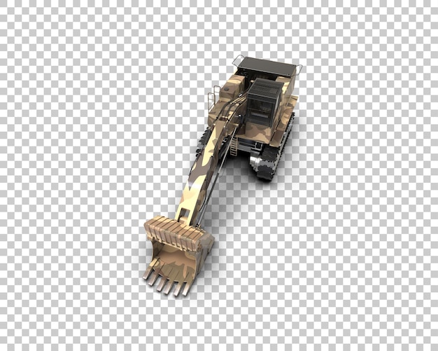 PSD excavator isolated on background 3d rendering illustration