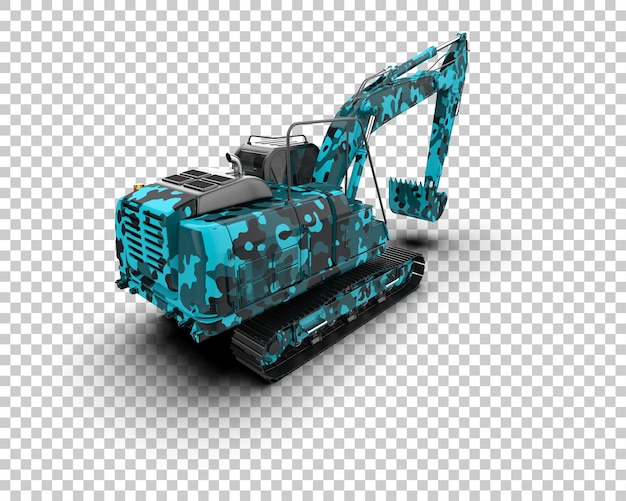 PSD excavator isolated on background 3d rendering illustration