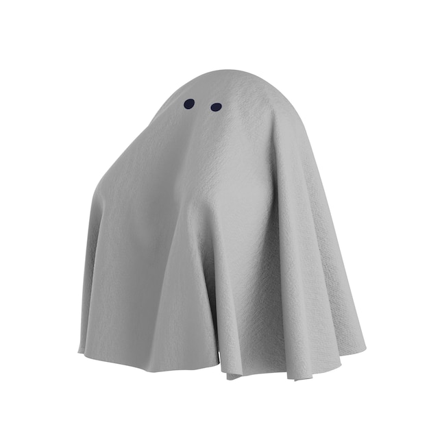 PSD fabric cute funny ghost character isolate on transparent background