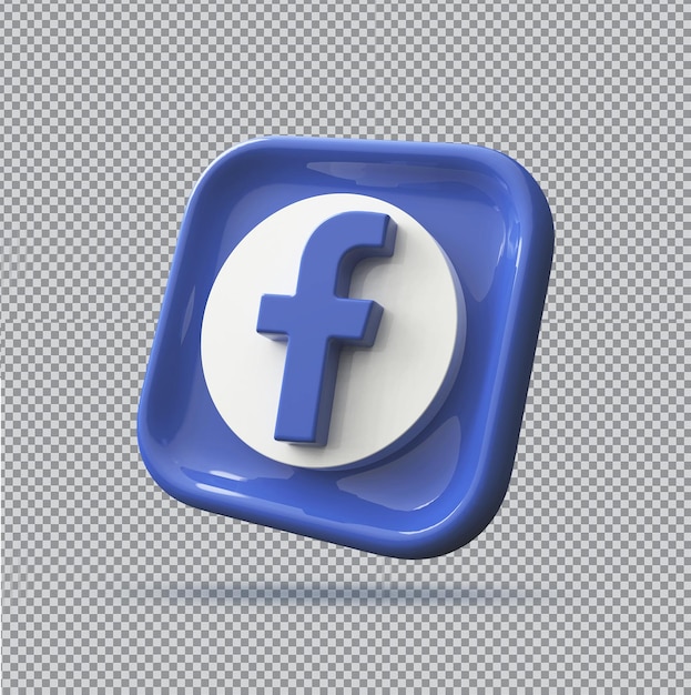 PSD facebook icon social media 3d