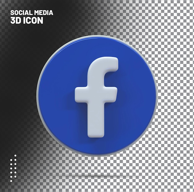 PSD facebook social media icon 3d