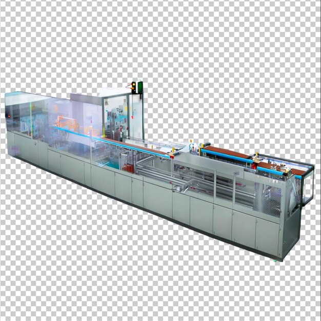 PSD factory packaging line isolated in transparent background