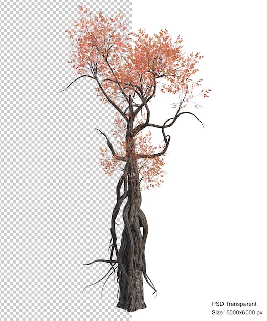 PSD fantastic tree isolated 3d render