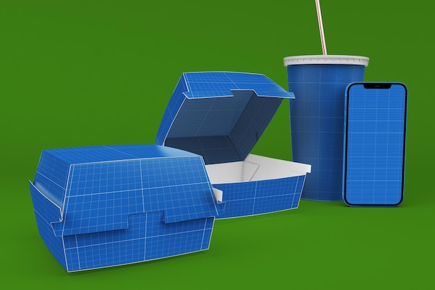 PSD fast food app mockup