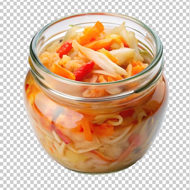 PSD fermented vegetable curtido on transparent background