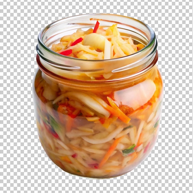 PSD fermented vegetable curtido on transparent background