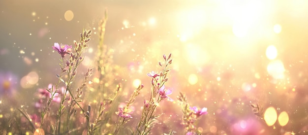 PSD field of flowers in sunlight