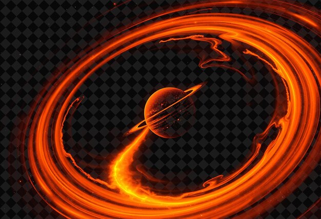 PSD a fiery circle with a flame and a fireball