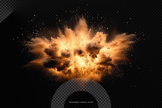 PSD a fiery explosion with a background of stars and sparks
