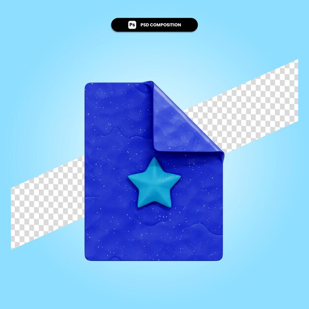 PSD file 3d render illustration isolated