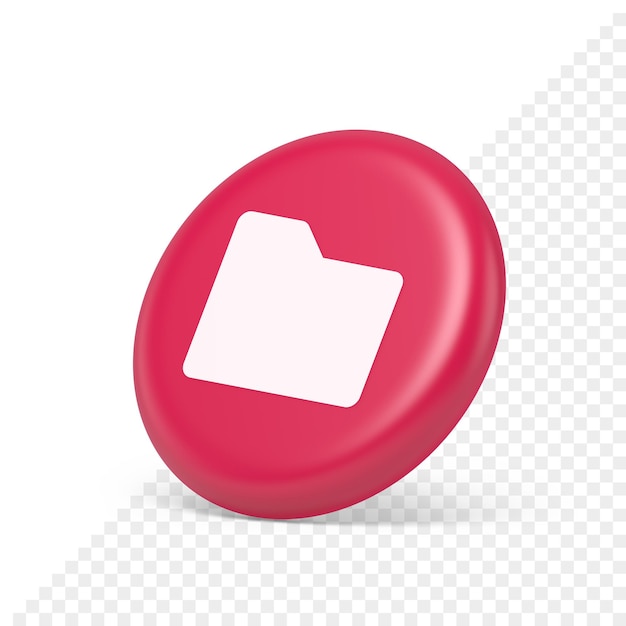 PSD file folder archive directory button cyberspace digital document storage organizing 3d side view icon