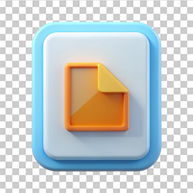 PSD file format iso 3d icon render isolated on transparent background