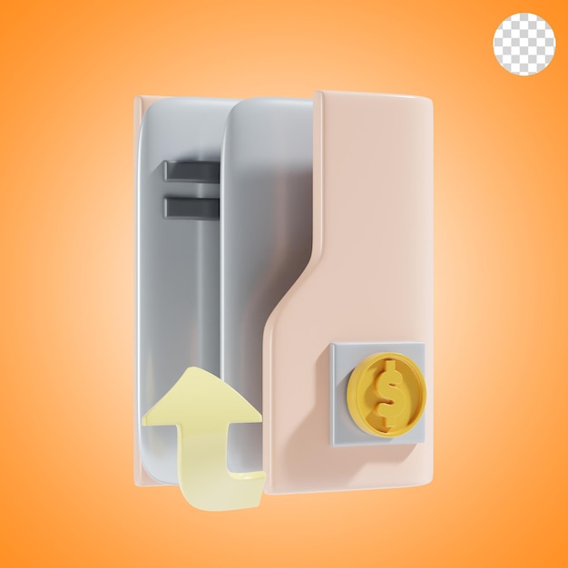 PSD financial folder 3d icon illustration