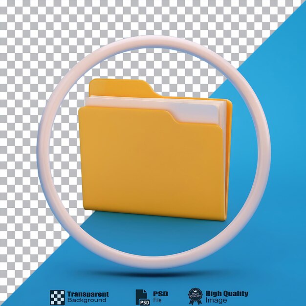 PSD find folder symbol isolated on transparent background