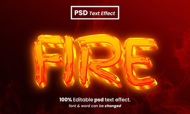 PSD fire 3d editable premium psd text effect