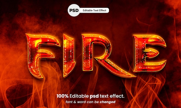PSD fire 3d editable psd fire text effect