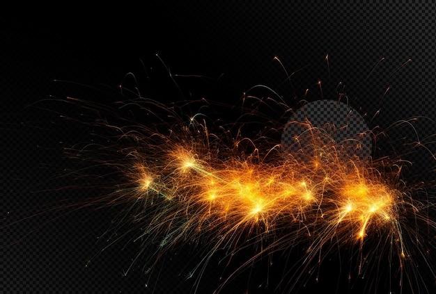 PSD fire flame spark particles in transparent background