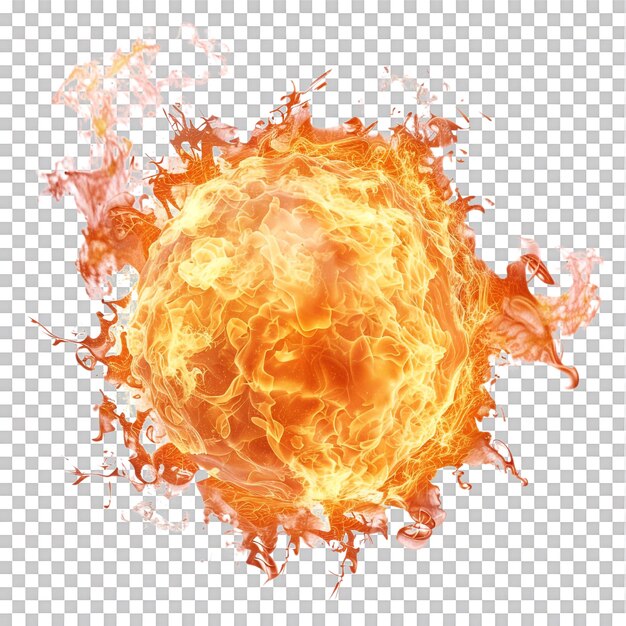 PSD fireball alone on transparent background