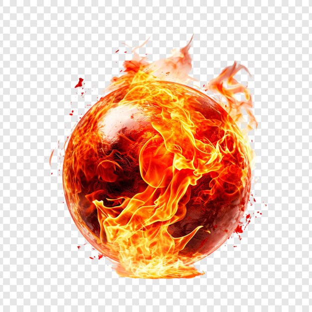 PSD fireball isolated on transparent background