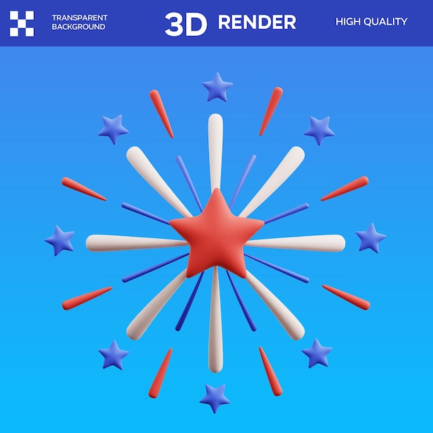PSD fireworks 3d icon illustration