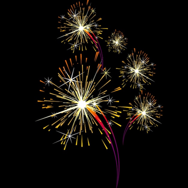 PSD fireworks in isolated background
