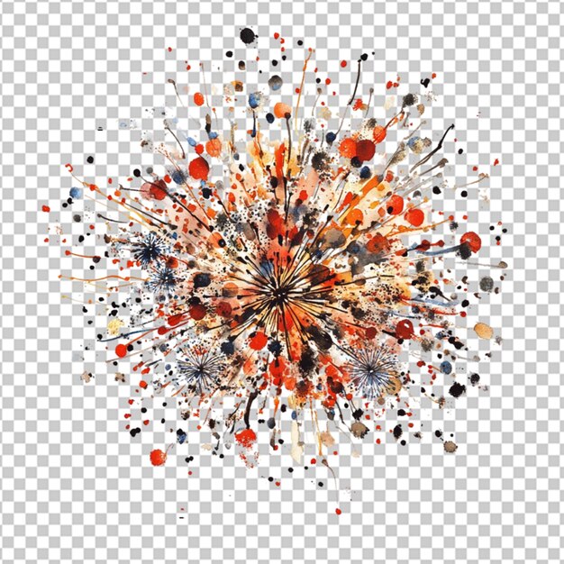 PSD fireworks on transparent background