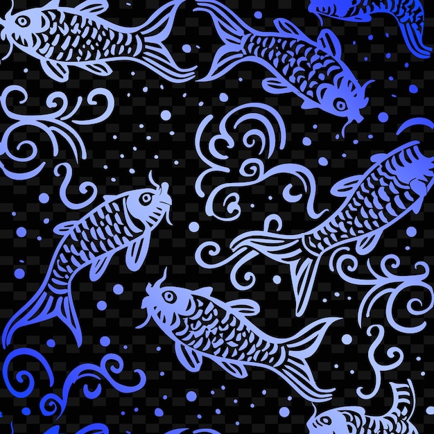 PSD fish in the sea with fish on the bottom