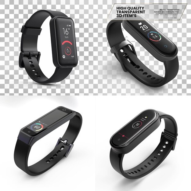 PSD fitness tracker a device used for tracking physical activity on transparent background