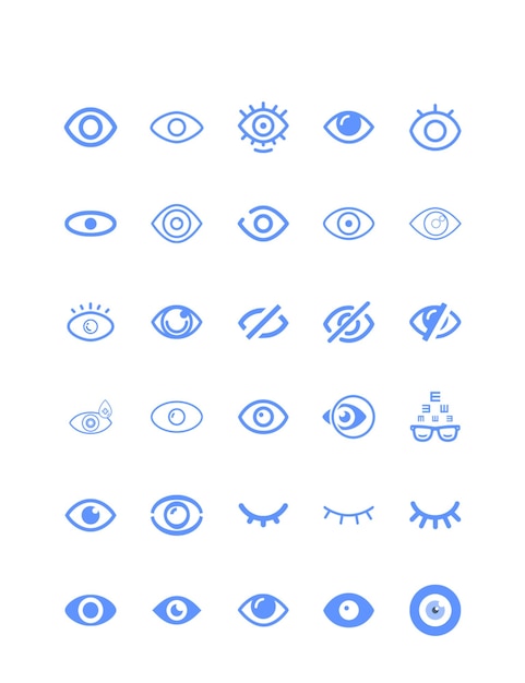 flat blue vector eye icon icon