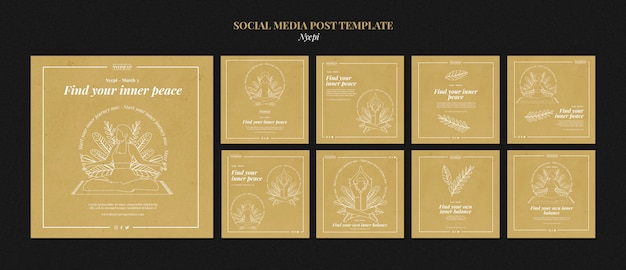 PSD flat design minimal nyepi template