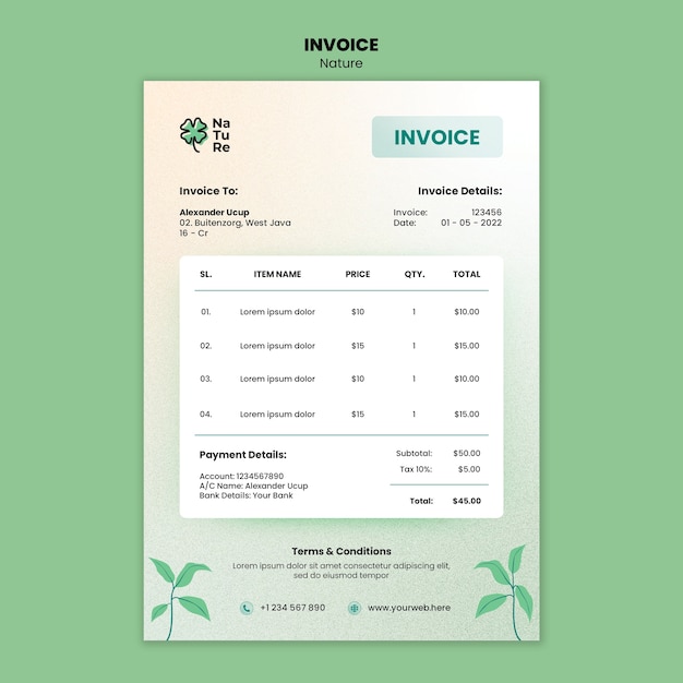 PSD flat design nature template