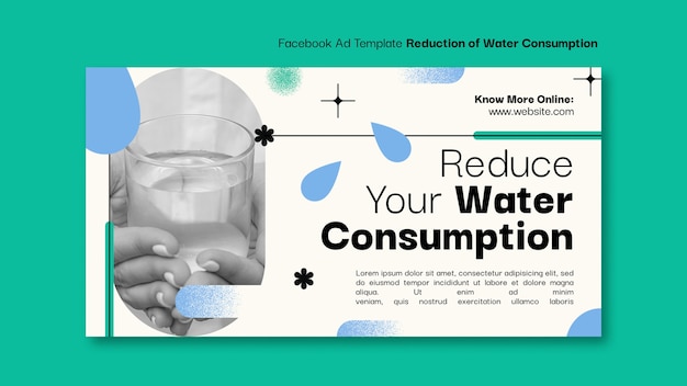PSD flat design water charity template