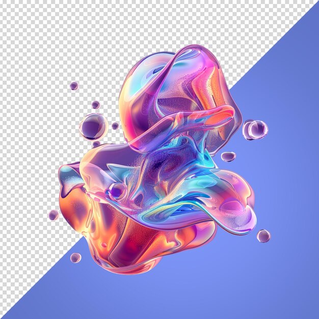 PSD fluid abstract shape futuristic modern banner 3d rendering