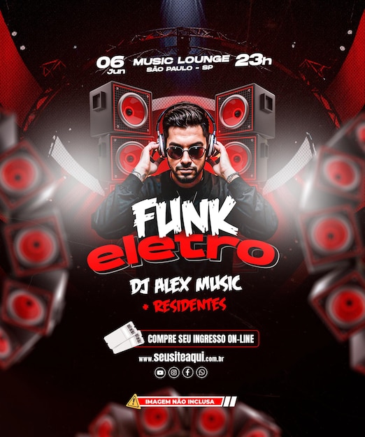 PSD flyer evento musica show redes sociais