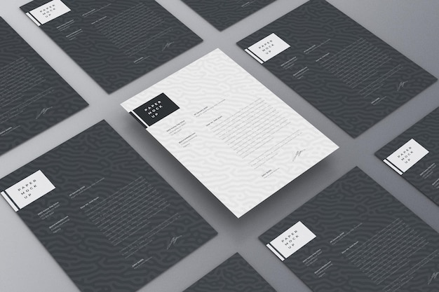 PSD flyer or letterhead a4 mockup psd template