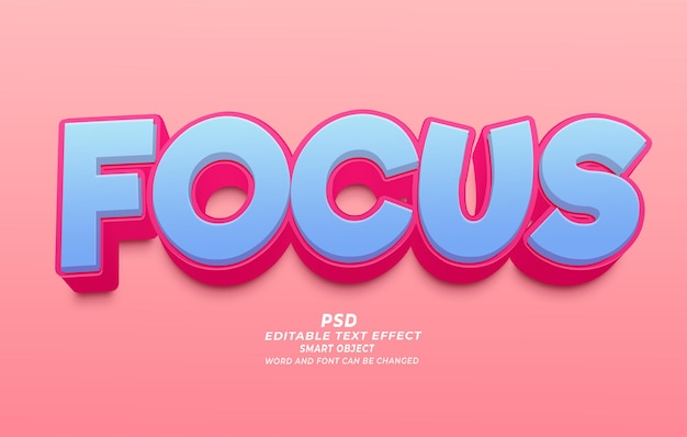 PSD focus psd 3d editable text effect