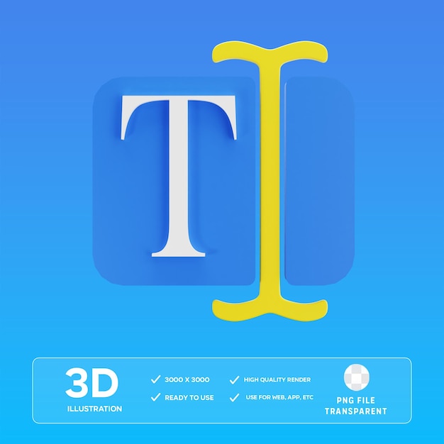 PSD font 3d illustration