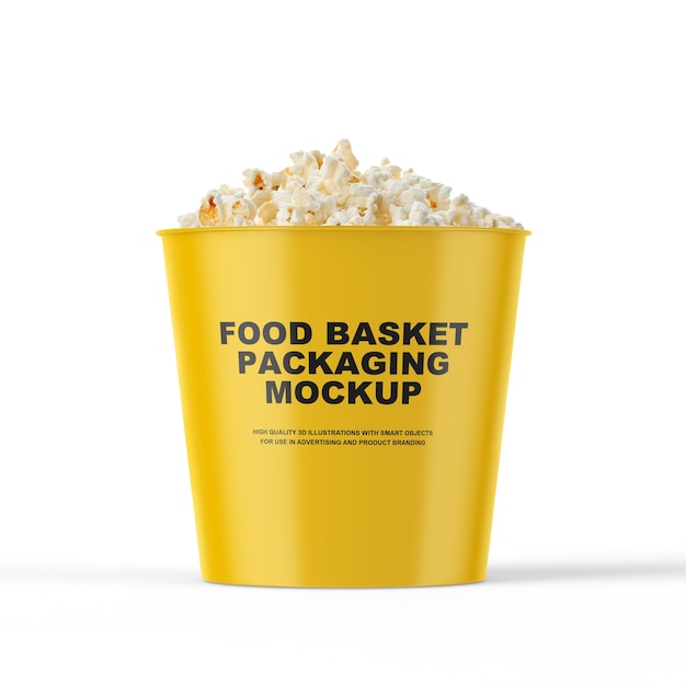 PSD food basket packaging mockup