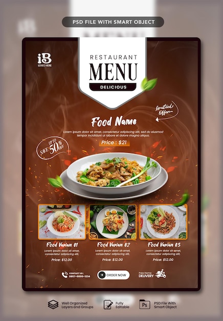 PSD food restaurants flyer design